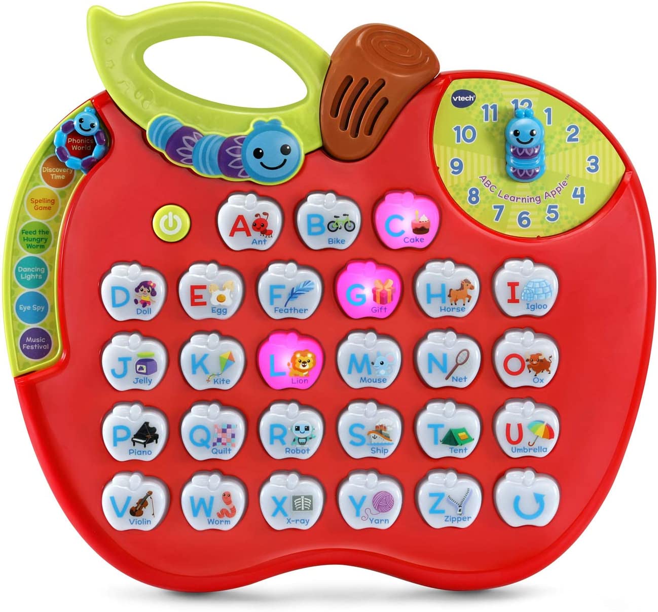 VTech – ABC Learning Apple | Excellent Toddler Toy for Kids 2+ Years, Toddler Tablet with A-to-Z Alphabet and Time | 8 Learning Modes, Multiple Tunes | Red