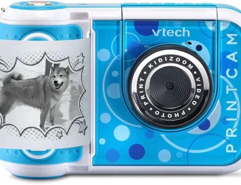 VTech – KidiZoom PrintCam | Digital Camera For Children | Electronic Toy Camera, Click & Print | Photos & Video For Kids Aged 3, 4, 5, 6, 7, 9 Years Old – Blue