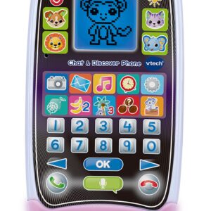 VTech Chat & Discover Toy Phone with Light-Up Screen, Games & Learning Apps for Toddlers