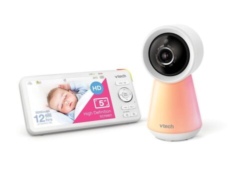 VTech RM5756HD 5 Inch” Smart Wi-Fi Baby Monitor with 1080p HD Camera | Remote App Access, Night Vision, 2-Way Talk, Temperature Alerts & Lullabies