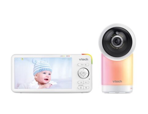 VTech RM5766HD 5 Inch” Smart Wi-Fi Baby Monitor with 1080p HD Pan Tilt Zoom | Remote App Access, Night Vision, Two-Way Talk & Parent Unit