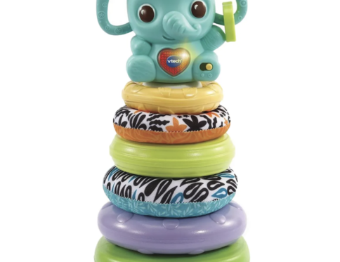 VTech – Stack, Rattle & Link Elephant | Interactive & Developmental Toy with Sounds and Music | For Boys & Girls, Suitable for Ages 3 Months+
