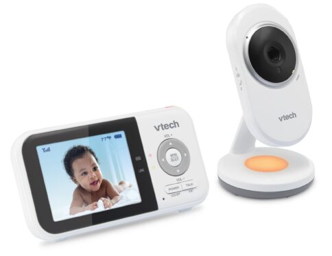 VTech 2.8” Video Baby Monitor with Night Light | 270p Color LCD, Infrared Night Vision, 2-Way Talk, Temperature Sensor & Rechargeable Battery