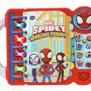 VTech Spidey and His Amazing Friends Learning Book - Interactive Educational Activity Book for Toddlers, Alphabet & Letter Learning Toy with Stories, Music & Light-Up Buttons, Gift for Boys & Girls Ages 2, 3, 4+ Years