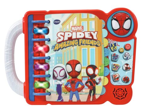 VTech Spidey and His Amazing Friends Learning Book – Interactive Educational Activity Book for Toddlers, Alphabet & Letter Learning Toy with Stories, Music & Light-Up Buttons, Gift for Boys & Girls Ages 2, 3, 4+ Years