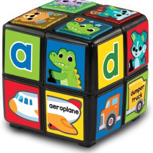 VTech Baby Twist & Teach Animal Cube, Baby Sensory Toy with Music, Lights, Colours, Baby Interactive, Educational Gift Suitable for 18, 24, 36 months Boys & Girls, English Version