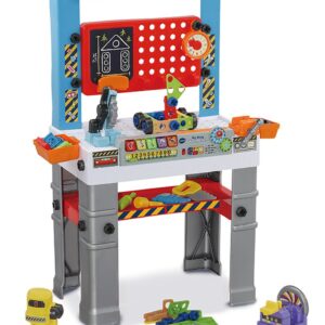 VTech My Busy Workbench, Interactive Toddler Toy, Pretend Play Tools, 100+ Pieces, Lights, Music & Sounds, Kids Gifts 3, 4, 5 + Years, English Version