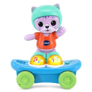 VTech Skate-Along Kitty, Interactive Baby Toy with Lights & Music, Pull Back Gift for Infants 6, 9, 12 months +, English version