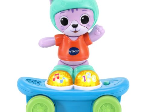 VTech Skate-Along Kitty, Interactive Baby Toy with Lights & Music, Pull Back Gift for Infants 6, 9, 12 months +, English version