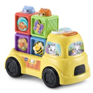 VTech Pop-A-Block Truck | Interactive Stacking Truck Toy with Lights, Music & Learning Blocks | Numbers, Shapes & Sensory Play | Baby Toy for Ages 6+ Months