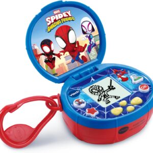 VTech Spidey and His Amazing Friends On-The-Go Learning Toy - Interactive Handheld Educational Game with LCD Screen, 5 Learning Games, Shapes, Numbers & Patterns, Travel Toy with Bag Clip, Gift for Kids Ages 3, 4, 5+ Years