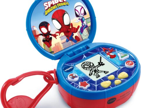 VTech Spidey and His Amazing Friends On-The-Go Learning Toy – Interactive Handheld Educational Game with LCD Screen, 5 Learning Games, Shapes, Numbers & Patterns, Travel Toy with Bag Clip, Gift for Kids Ages 3, 4, 5+ Years