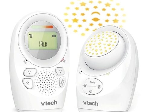 VTech – Digital Audio Monitor with Night Light and Projector | Soothing Night Light, Baby Sleep Aid, Calming Lullabies | Temperature Indicator, 2 Way Talk Feature | White