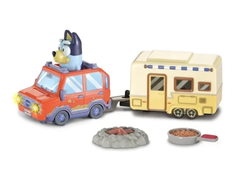 VTech Toot-Toot Drivers® Bluey Family Car & Caravan | Interactive Vehicle Playset with Lights, Sounds & SmartPoint™ | Includes Bluey Accessories | Ages 1–5 Years