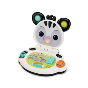 VTech Discovery Zebra Laptop | Interactive Baby Learning Laptop with Lights, Sounds & Music | Shapes, Letters & Numbers Toy | Ages 3–24 Months